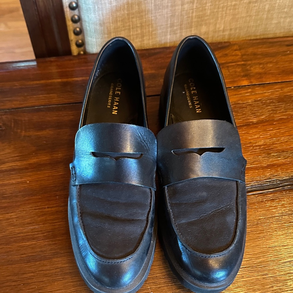 Cole Haan Dark Brown Leather Wimena Loafers